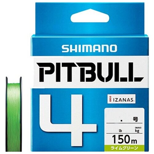 Шнур PE Shimano PITBULL X4 Green #1.0, 150 м, 0.165 мм, зеленый, 9.1 кг