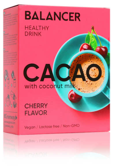 Какао Balancer Cacao на кокосовом молоке со вкусом «Вишня», 5 шт. Комплексы и продукты для похудения. Правильное питание. - фотография № 3