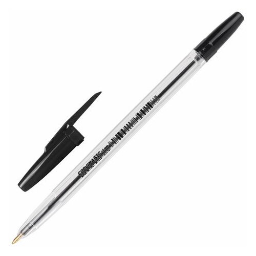 Ручка шариковая CORVINA51 Classic, черная, корпус прозрачный, узел 1 мм, линия письма 0.7 мм, 40163/01