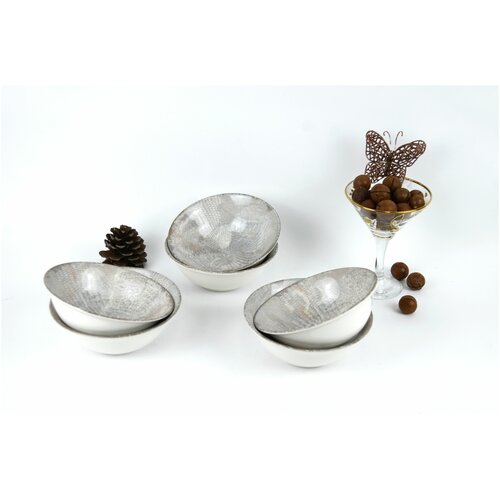 Набор керамических салатников - супниц 15х5,5 см, объемом 420 мл, декор 