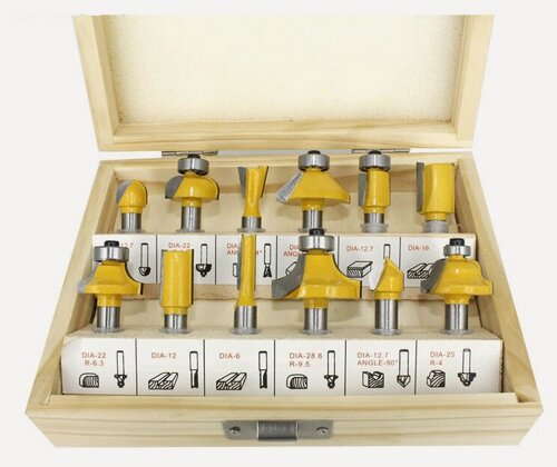 Изображение товара Набор фрез по дереву Genler (8 мм, 12 предметов)