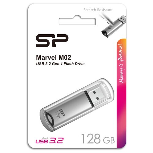 USB флешка 128Gb Silicon Power Marvel M02 silver USB 3.2 Gen 1 (USB 3.0) флешка машинка 128 гб usb 2 0