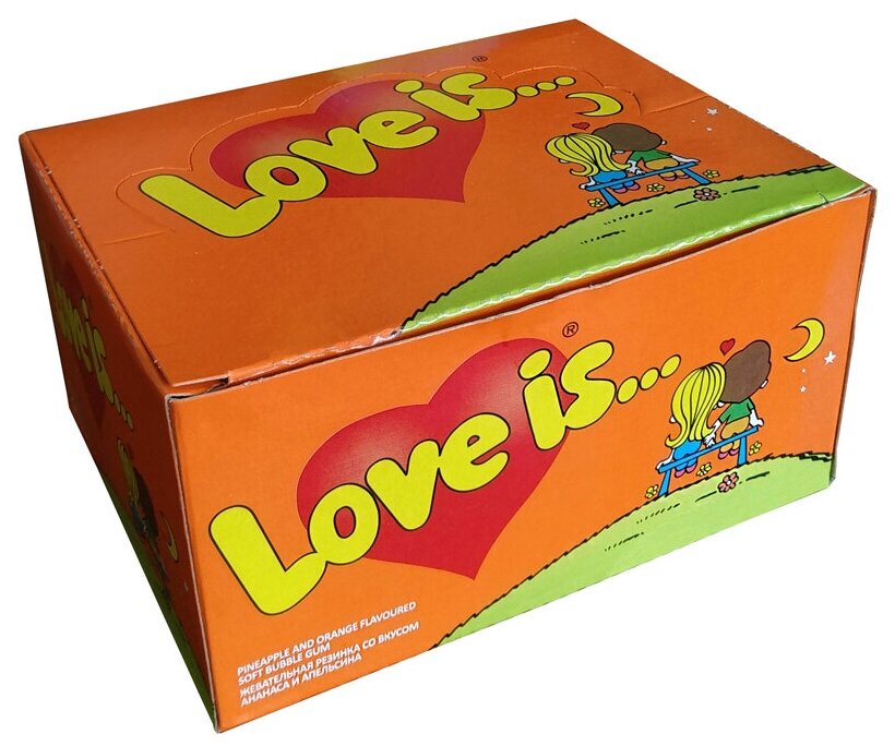 Жевательная резинка "Love is...", ананас-апельсин, 100 шт. - фотография № 1