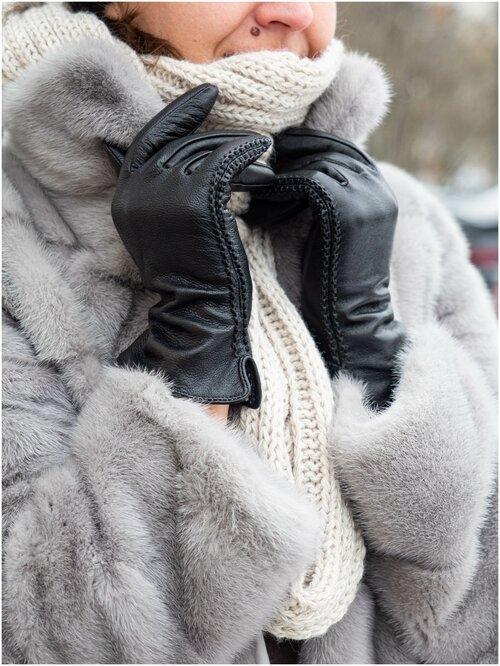 Перчатки  зимние, утепленные, размер 8, черный