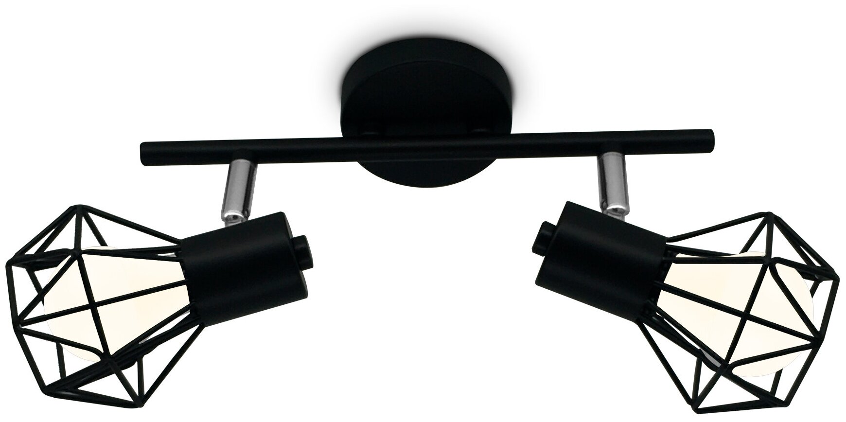 фото Настенно-потолочный спот Настенно-потолочный спот TR8621/2 BK/CH черный/хром E27*2 max 40W 260*91*175