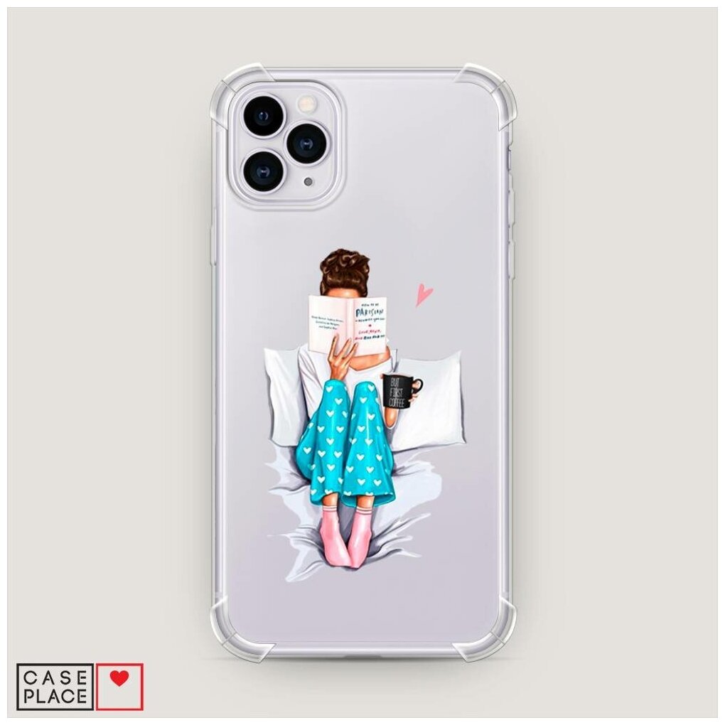 Противоударный силиконовый чехол "Кофе в постель" на Apple iPhone 11 Pro Max / Айфон 11 Про Макс