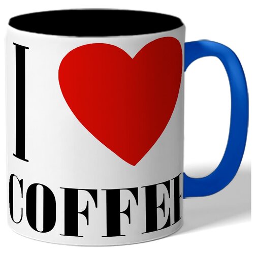 фото Кружка с цветной ручкой i love coffee drabs