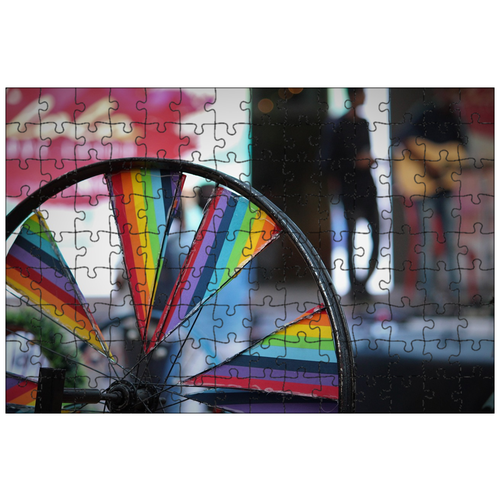 фото Магнитный пазл 27x18см."на открытом воздухе, цвет, колесо" на холодильник lotsprints
