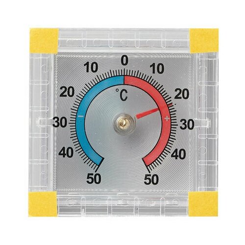 фото Термометр оконный биметаллический, крепление на липучку, диапазон от -50 до +50°c, птз, тбб первый термометровый завод