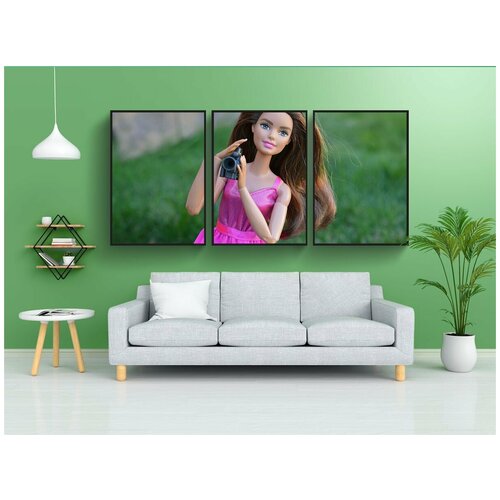 фото Набор модулных постеров для интерьера "барби, кукла, камера" 60x90 см. в тубусе, без рамки lotsprints