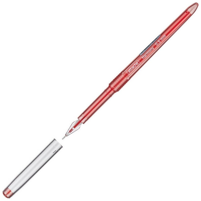 Ручка гелевая Attache Harmony, цвет чернил-красный - 12 шт.