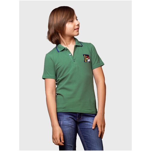 Поло с нашивкой для мальчика MOR, MOR-05-013-001205, оранжевое, размер 6 лет