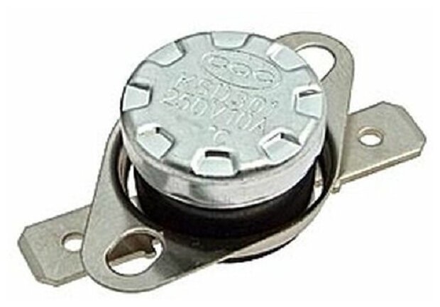 фото KSD301-120NC термостат с фланцем 120°C нормально замкнутый, горизонтальные контакты 250V 10A