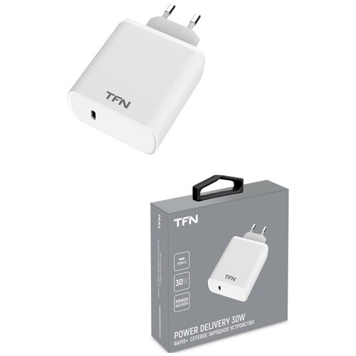 Сетевое зарядное устройство TFN RAPID+ PD3.0, 30W, белый