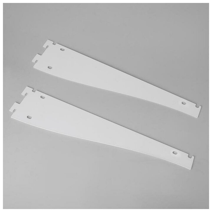 фото Кронштейн-полкодержатель для стеллажа, 40 см, для полки с перфорацией, цвет белый 1412110