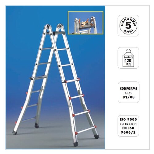 Лестница стремянка телескопическая Svelt Scalissima 10+10 R