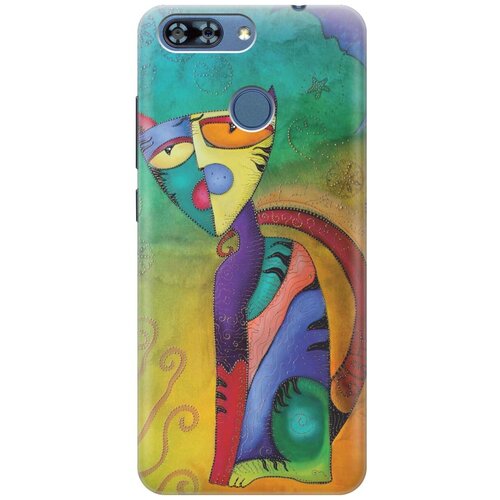 фото Re:pa накладка transparent для zte blade v9 vita с принтом "разноцветный котик"