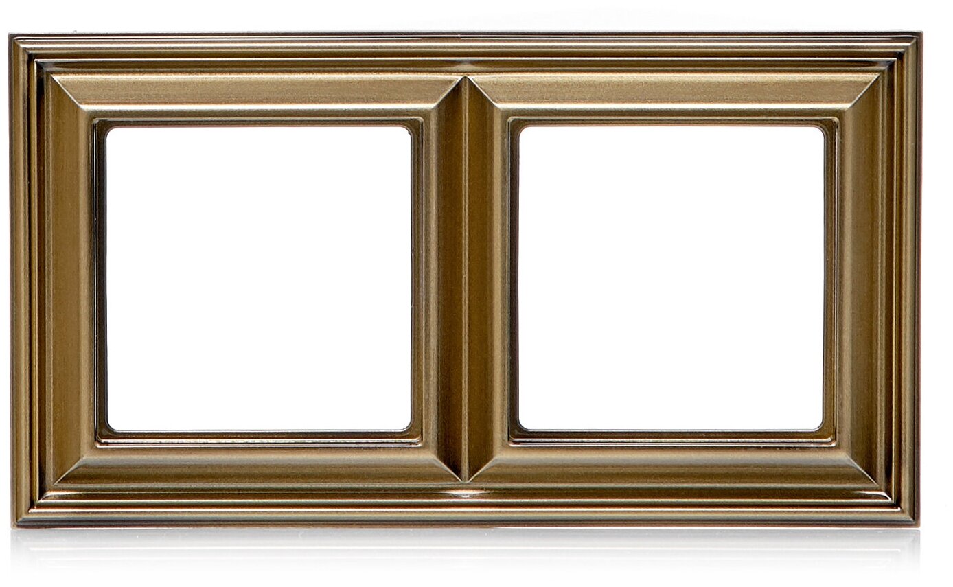 фото Рамка Jung Eco Profi Deco на 2 поста, универсальная, античная латунь