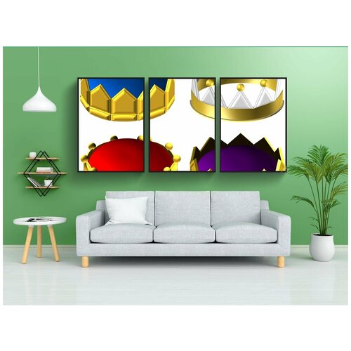 фото Набор модулных постеров для интерьера "золото, корона, богато украшенный" 60x90 см. в тубусе, без рамки lotsprints