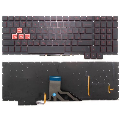 Клавиатура для ноутбука HP Omen 15-ce черная без рамки с подсветкой 2717₽