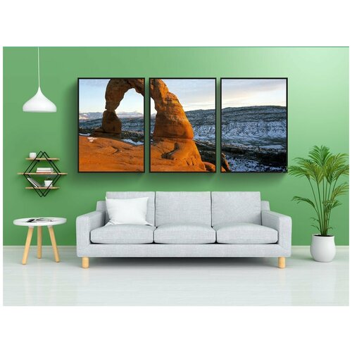фото Набор модулных постеров для интерьера "национальный парк арчес, нежная арка, каменная арка" 60x90 см. в тубусе, без рамки lotsprints