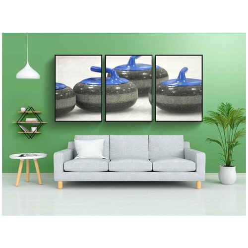 фото Набор модулных постеров для интерьера "вьющийся, керлинг камень, лед" 60x90 см. в тубусе, без рамки lotsprints