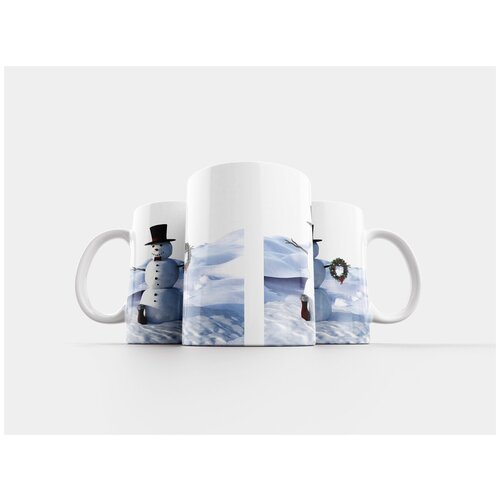 фото Кружка "снеговик, зима, зимний пейзаж" 320 мл lotsprints