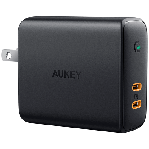 Сетевое зарядное устройство Aukey Dual-Port Wall Charger PA-D2 36W 2xUSB-C, черное сетевое зарядное устройство baseus mini dual u charger белый