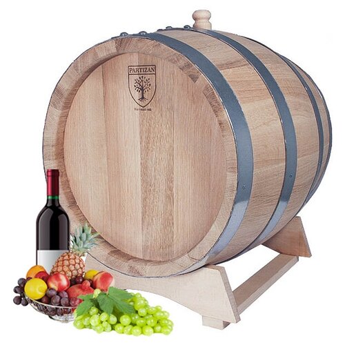 Дубовая бочка 50 л Partizan (Сербия), славонский дуб (кран в комплекте)