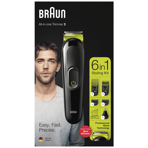 Триммер Braun MGK 3221 черный/зеленый