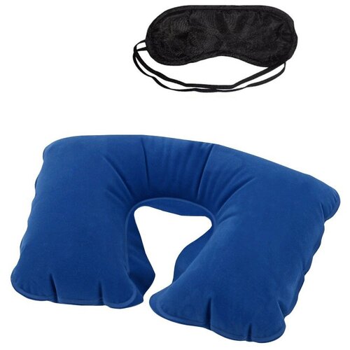 Надувная подушка (синяя) с маской