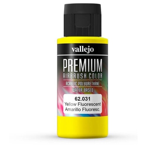 Краска Vallejo серии Premium Color - Fluorescent Yellow 62031 (60 мл)