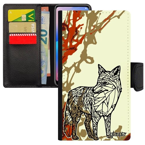 фото Защитный чехол-книжка на смартфон // xiaomi redmi note 6 pro // "лиса" зверь хитрая, utaupia, цветной