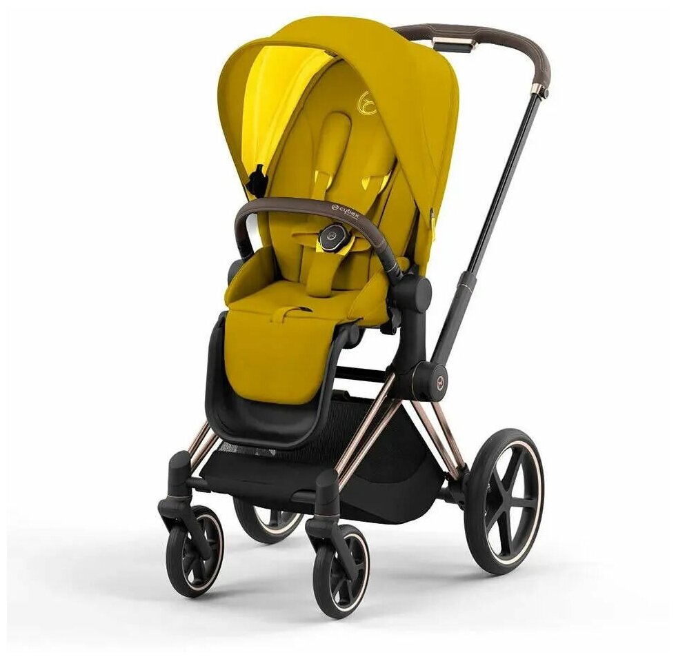 Детская коляска Cybex Priam IV Mustard Yellow на шасси IV Rosegold