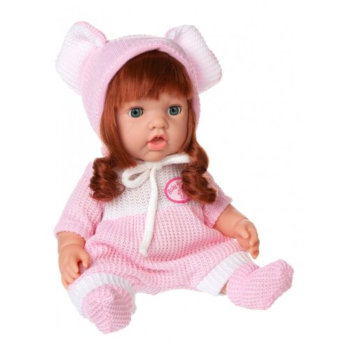 Пупс Junfa Baby Ardana, 30 см, в бело-розовом комбинезончике, с аксессуарами, в коробке (WJ-C0057) набор косметики для девочки кошечка и куколка в наборе 1шт