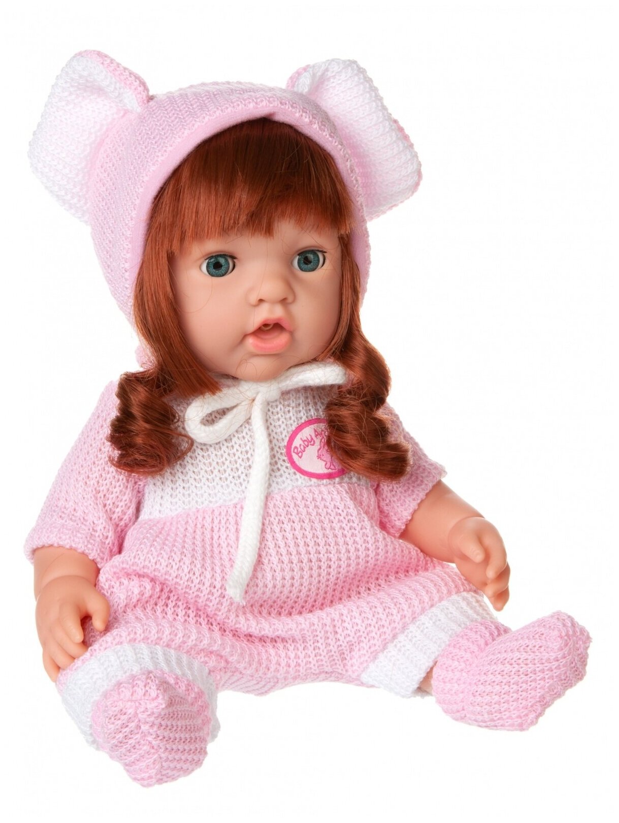 Пупс Junfa "Baby Ardana", 30 см, в бело-розовом комбинезончике, с аксессуарами, в коробке (WJ-C0057)