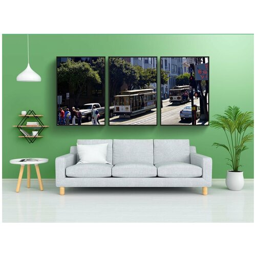 фото Набор модулных постеров для интерьера "вагон фуникулера, транспорт, кабель" 60x90 см. в тубусе, без рамки lotsprints