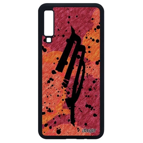 фото Модный чехол на смартфон // galaxy a7 2018 // "знак зодиака дева" планета каллиграфия, utaupia, оранжевый
