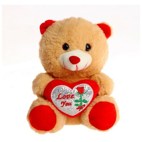 Мягкая игрушка Мишутка с сердцем , цвет красный мягкая игрушка мишутка с сердцем цвет красный