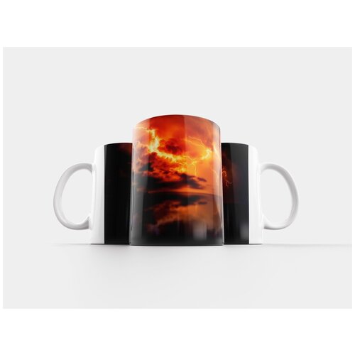 фото Кружка "заход солнца, сумерки, молния" 320 мл lotsprints
