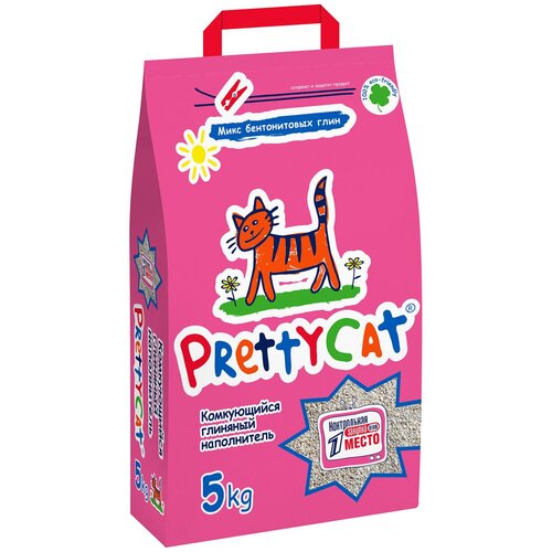 Наполнитель для кошачьего туалета PrettyCat комкующийся Euro Mix (5 кг) (3 штуки)