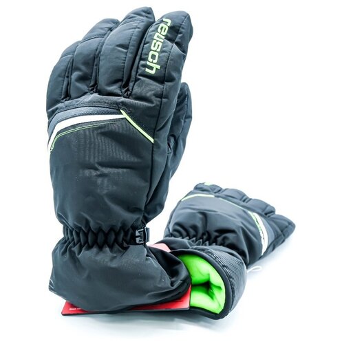 фото Перчатки горнолыжные reusch snow king black/neon green (9.5 uk, чёрный)