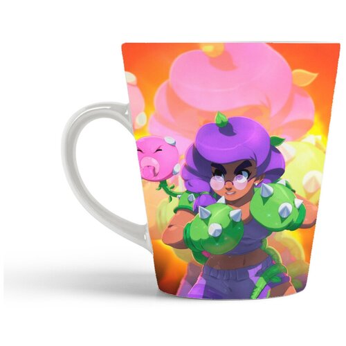 фото Кружка-латте coolpodarok браво старс brawls srars (девочка с фиолетовой шевелюрой)