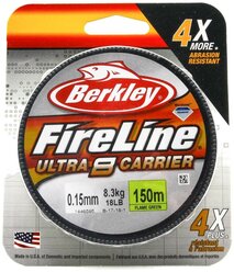 Плетеная леска Berkley Fireline Ultra 8 Светло-зеленая 150 м. 0,15 мм. 8,3 кг. Green