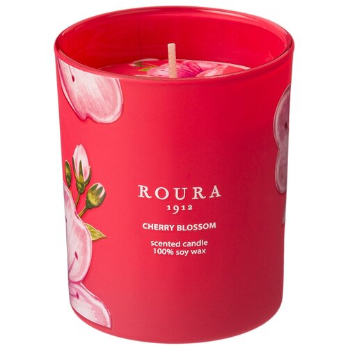 Свеча Roura ароматизованная в стакане е вишня (натуральный воск), 8,5*7 см (360-161)
