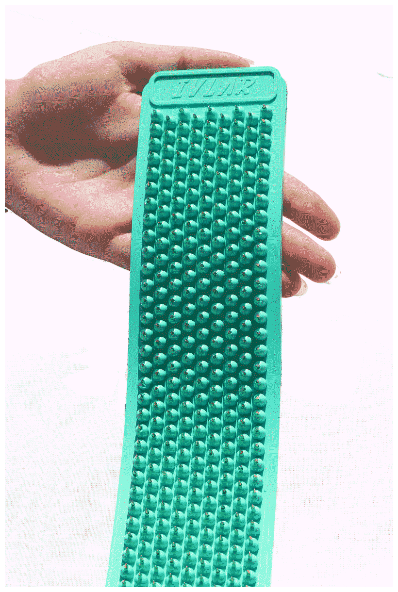 Аппликатор Кузнецова с металлическими иглами ивлар медус, размер 240х60 мм, цвет зеленый, шаг игл 5.5 мм - фотография № 1