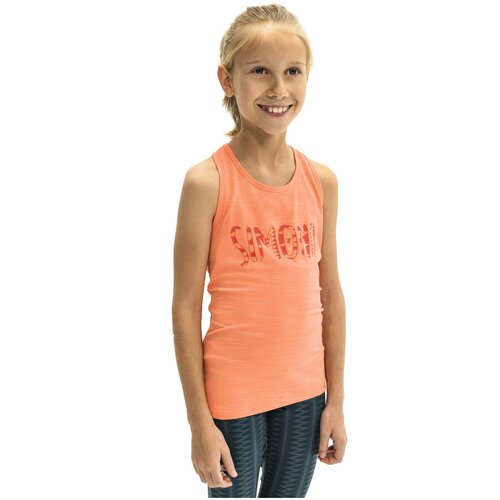 фото Майка для скалолазания эластичная для девочек vertika, оранжево-синяя, размер: 131-140 cm 8-9, цвет: оранжевый simond х decathlon
