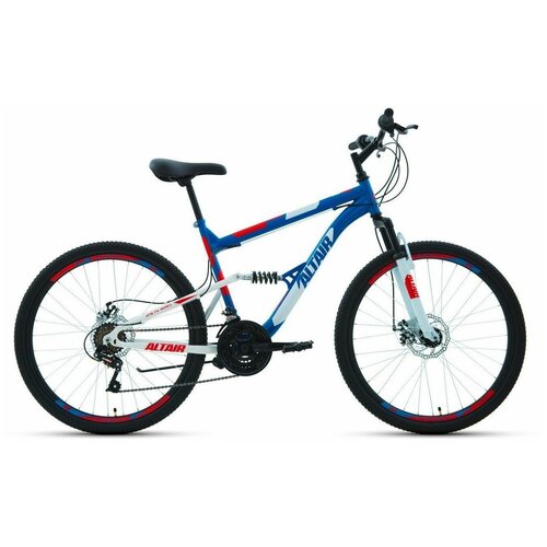 Велосипед ALTAIR MTB FS 26 20 disc 26 18 ск рост 18 2020-2021 синийкрасный RBKT1F16E019 2450500₽