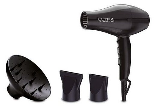 Электрофен Ga.Ma Ultra Compact Ion – JC для волос, черный, 2200 Вт - фотография № 3