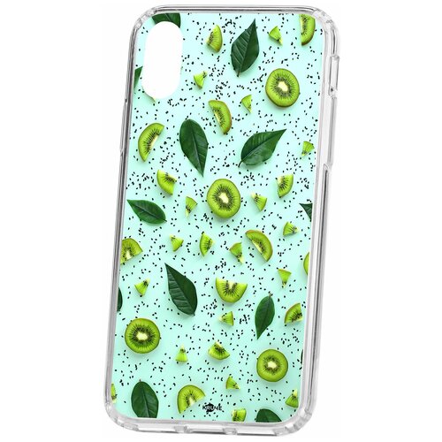 фото Чехол для apple iphone xs / x kruche print киви / чехол для apple iphone / чехол с рисунком / чехол с принтом / чехол для айфон / бампер на айфон / чехол накладка для iphone / противоударная накладка для iphone / защита для iphone / защита на айфон / cиликоновый чехол для iphone / пластиковый чехол на iphone / защитный чехол для iphone кruче